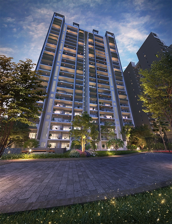 Godrej Air Sector 85 Gurgaon - residential tower amid landscaped greenery