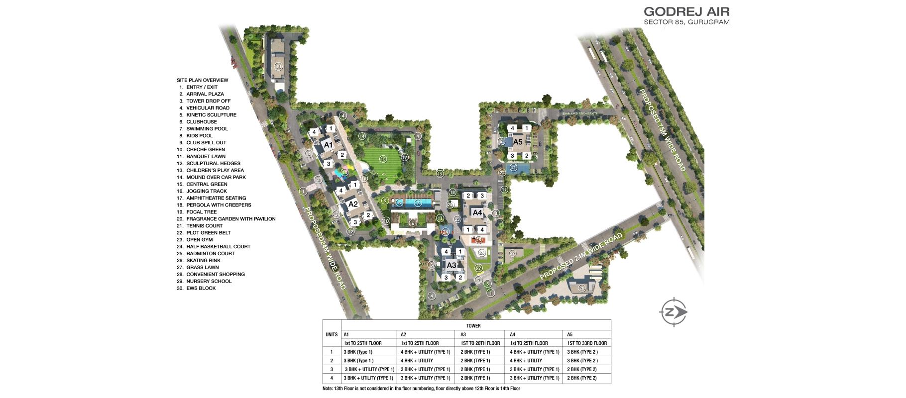 Godrej Air Sector 85 Gurgaon - master plan and site layout