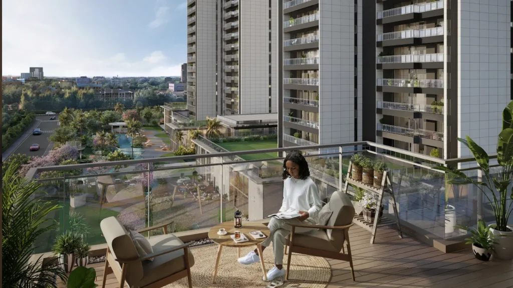 Godrej Miraya Sector 43 Gurgaon - balcony seating with garden view