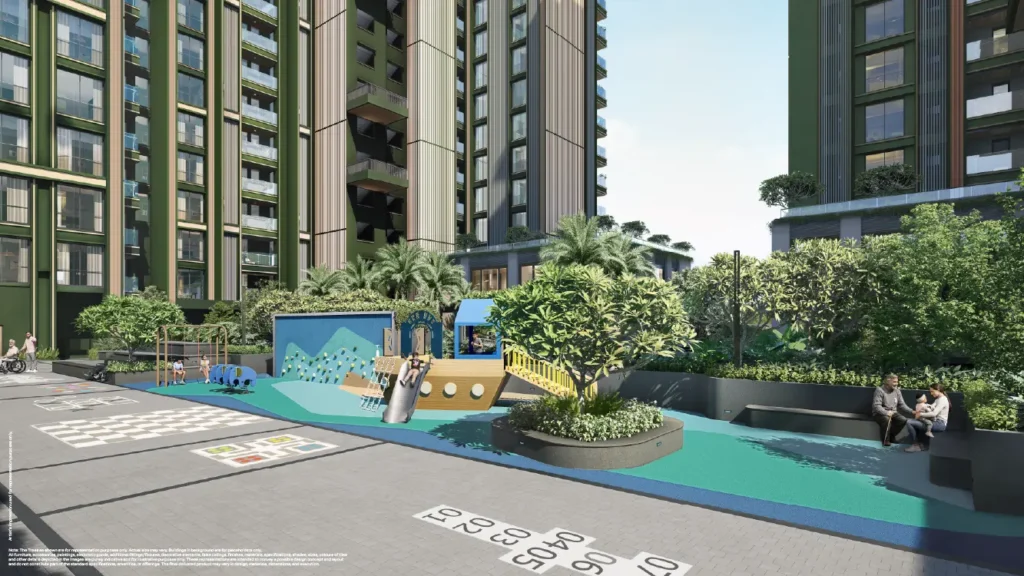 Godrej Altus Vastrapur Ahmedabad - swimming pool amid residential towers