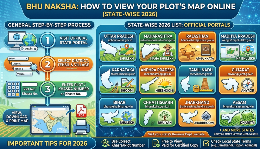 Bhu Naksha Online Plot Map: State-wise Guide