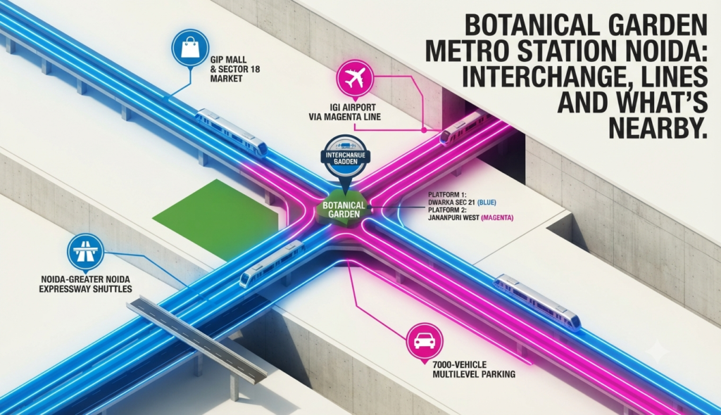 Botanical Garden Metro Station Noida: Lines & Guide