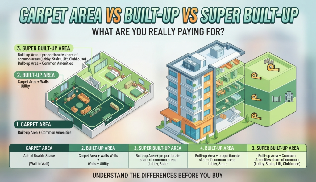 Carpet Area vs Super Built Up Area Explained