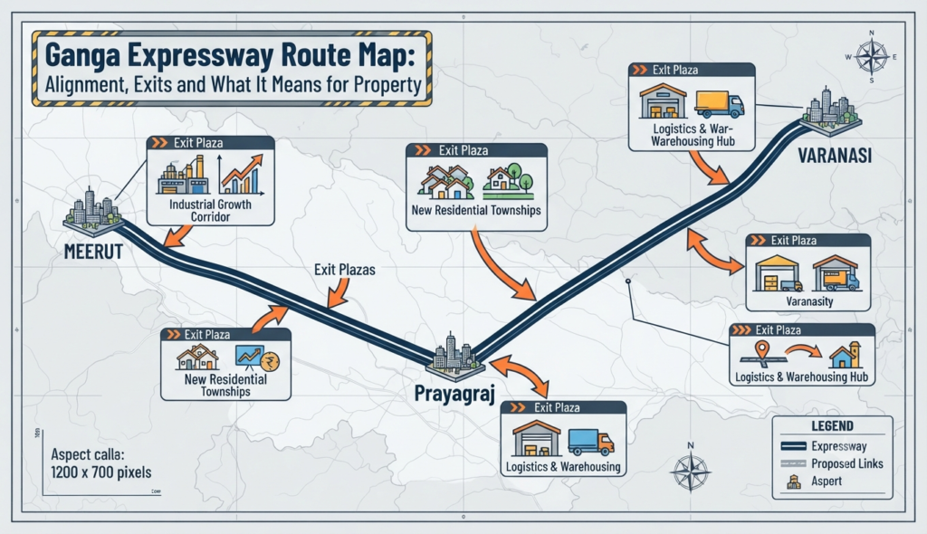 Ganga Expressway Route Map: Districts, Exits & Status