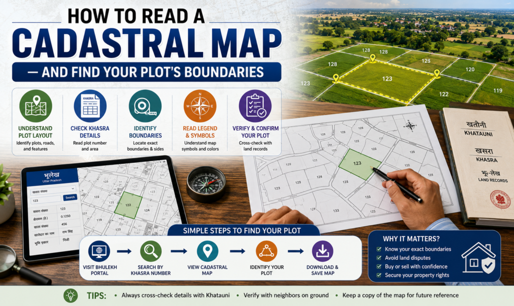 How to Read a Cadastral Map & Find Plot Lines
