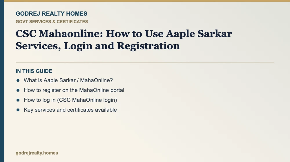 Infographic: csc mahaonline login — aaple sarkar maha online services