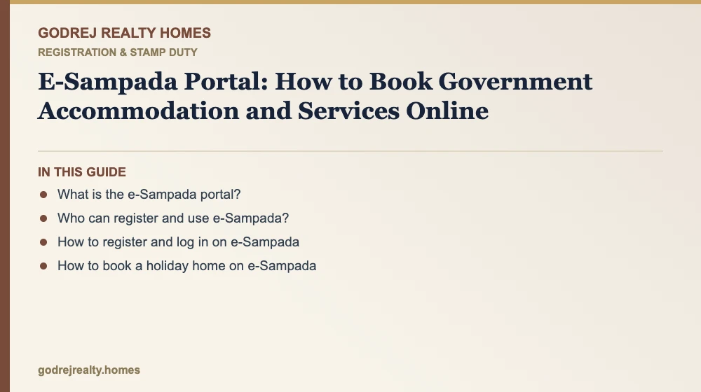 Infographic: e sampada portal login — how to book holiday home on e sampada