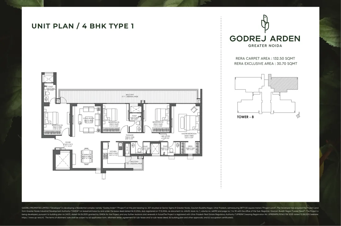 Godrej Arden 4 BHK floor plan