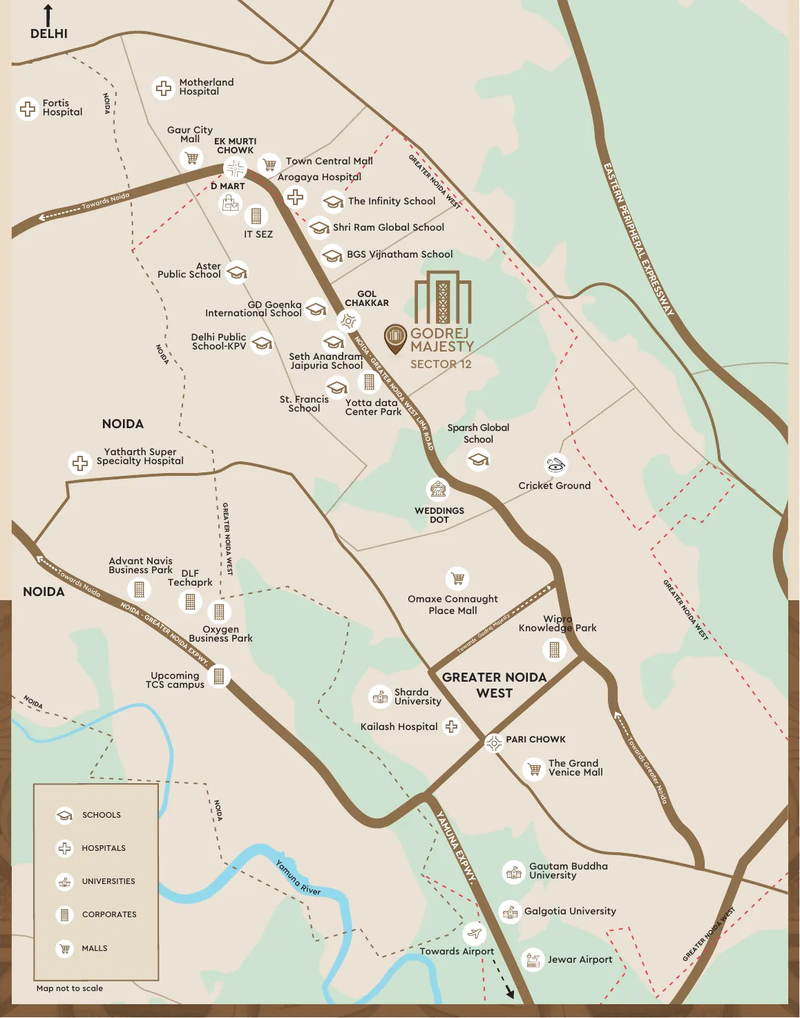 Godrej Majesty Sector 12 Greater Noida - location and connectivity map