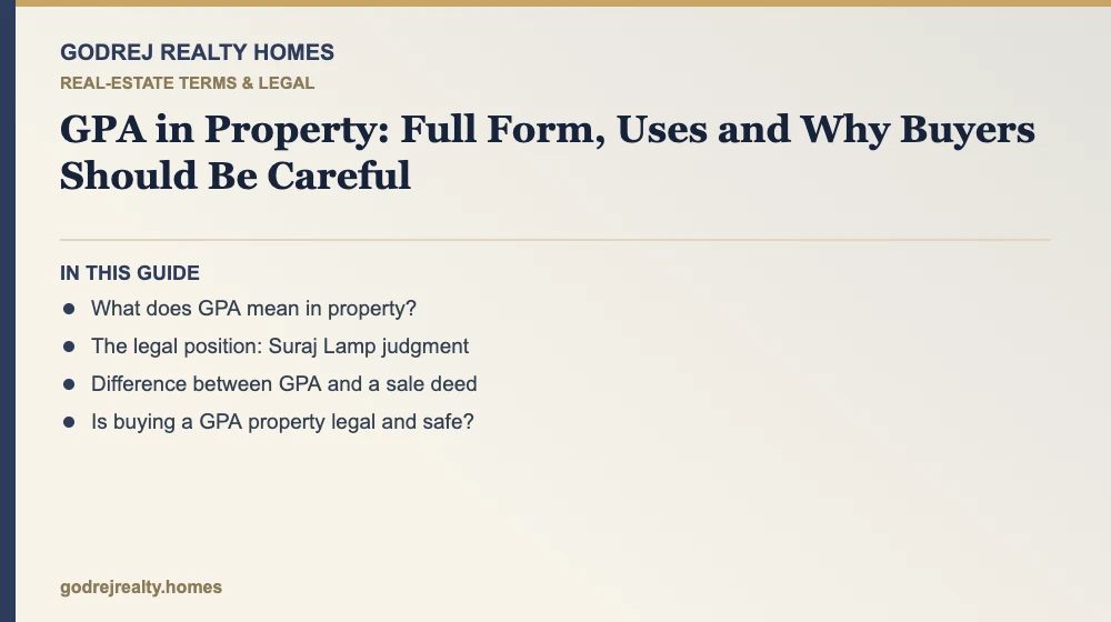 Infographic: gpa full form in property — general power of attorney for property sale