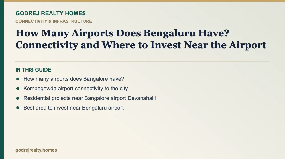 Infographic: residential properties to live and invest near bangalore airport — how many airports in bangalore