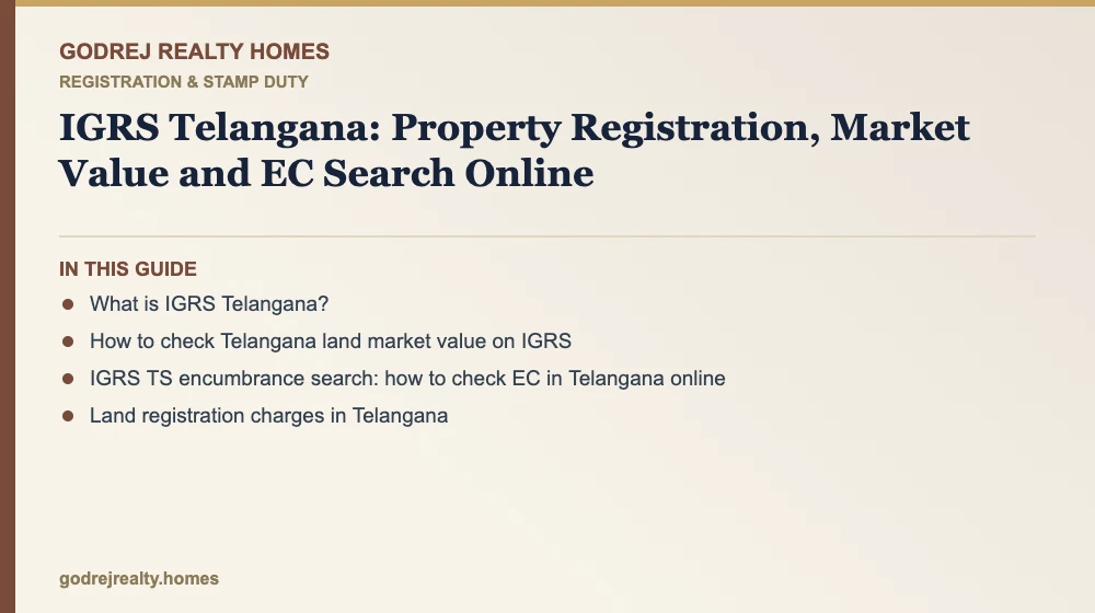 Infographic: igrs telangana property registration — telangana land market value on igrs