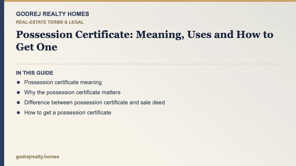 Infographic: possession certificate meaning — how to get a possession certificate