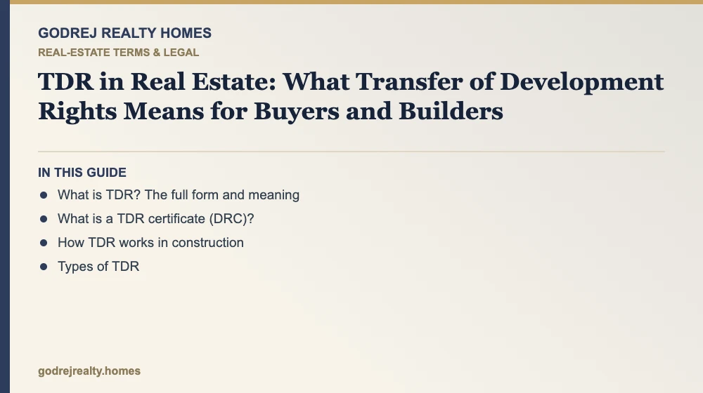 Infographic: tdr full form in real estate — what is transfer of development rights